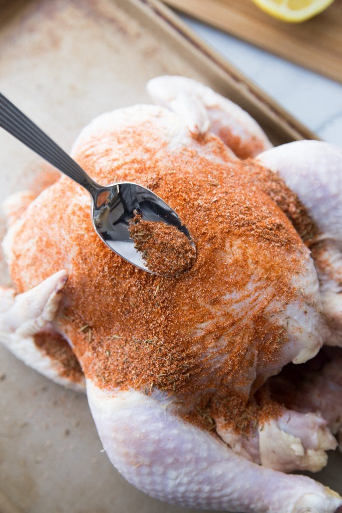Spice Rub on a whole chicken 