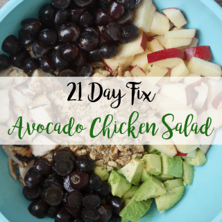 21 Day Fix Avocado Chicken Salad | Confessions of a Fit Foodie This Avocado Chicken Salad is a quick and easy, clean and healthy, 21 Day Fix approved meal. No mayo is in this salad, just avocado, walnuts, grapes, and apples.