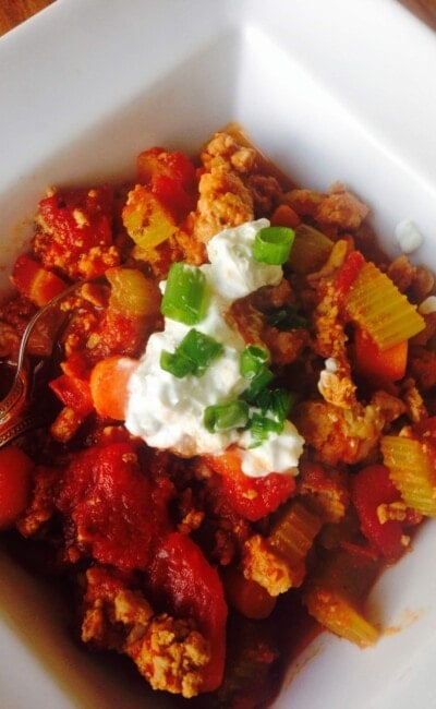 Buffalo Chicken Chili - a 21 Day Fix approved recipe from Confessions of a Fit Foodie