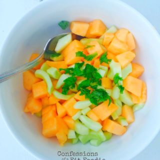 Cucumber-Cantaloupe Salad - The 21 Day Fix Recipe is on ConfessionsOfAFitFoodie.com
