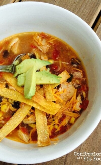 Crock Pot Chicken Tortilla Soup {21 Day Fix Recipe} - Confessions of a Fit Foodie