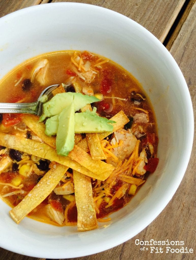 Crock Pot Chicken Tortilla Soup {21 Day Fix Recipe} - Confessions of a Fit Foodie