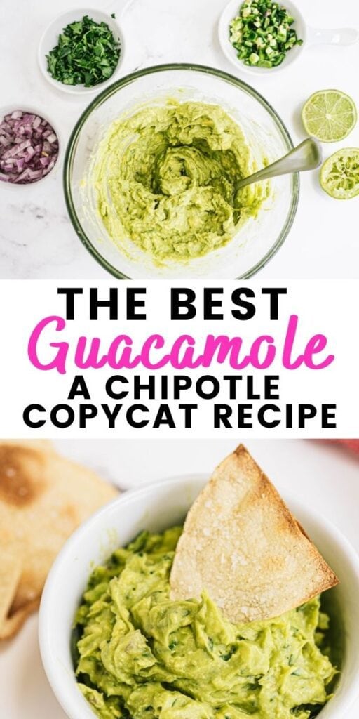 Pinterest image with text overlay for The Best Easy Guacamole 