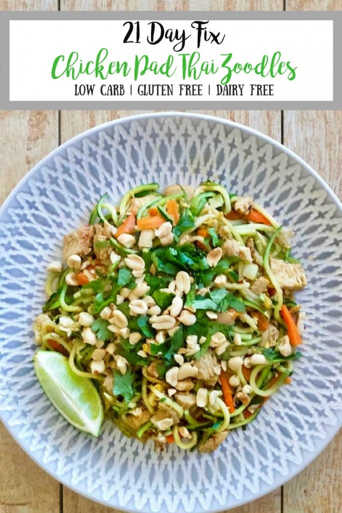 21 Day Fix Chicken Pad Thai Zoodles| Confessions of a Fit Foodie