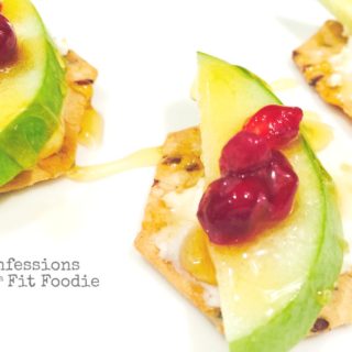 Festive Holiday Bruschetta with Apples, Pomegranate Seeds, and Goat Cheese