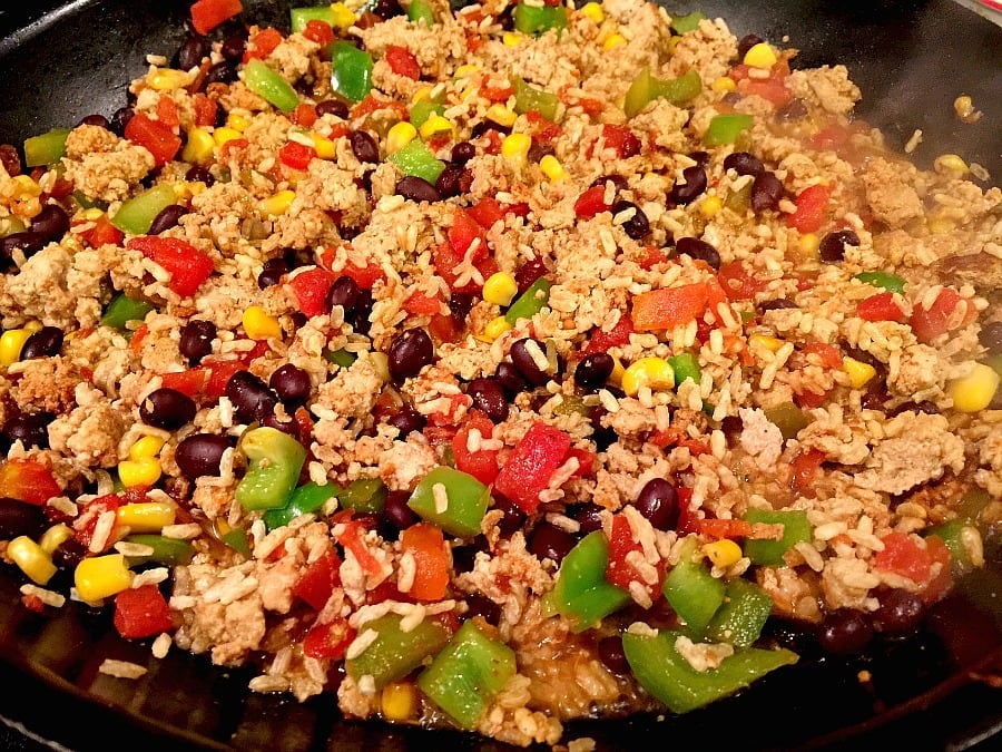 Step 3 One Skillet Mexican Burrito Bowl