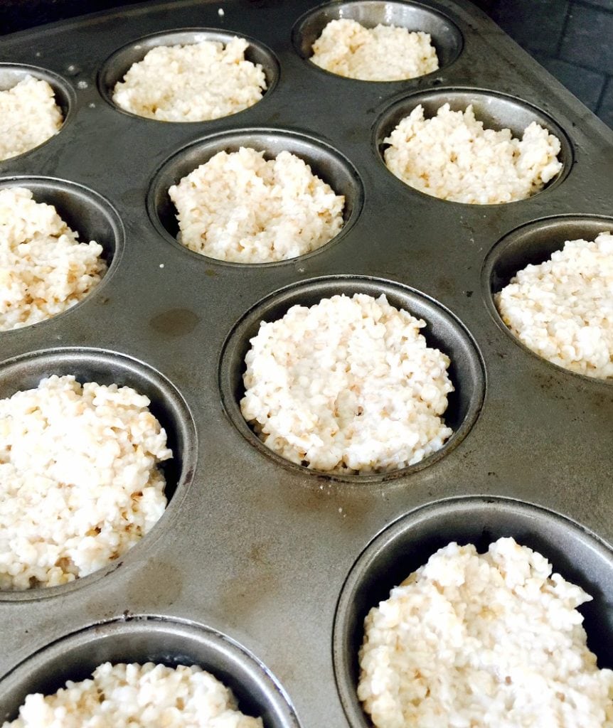 steel cut oats in muffin tins