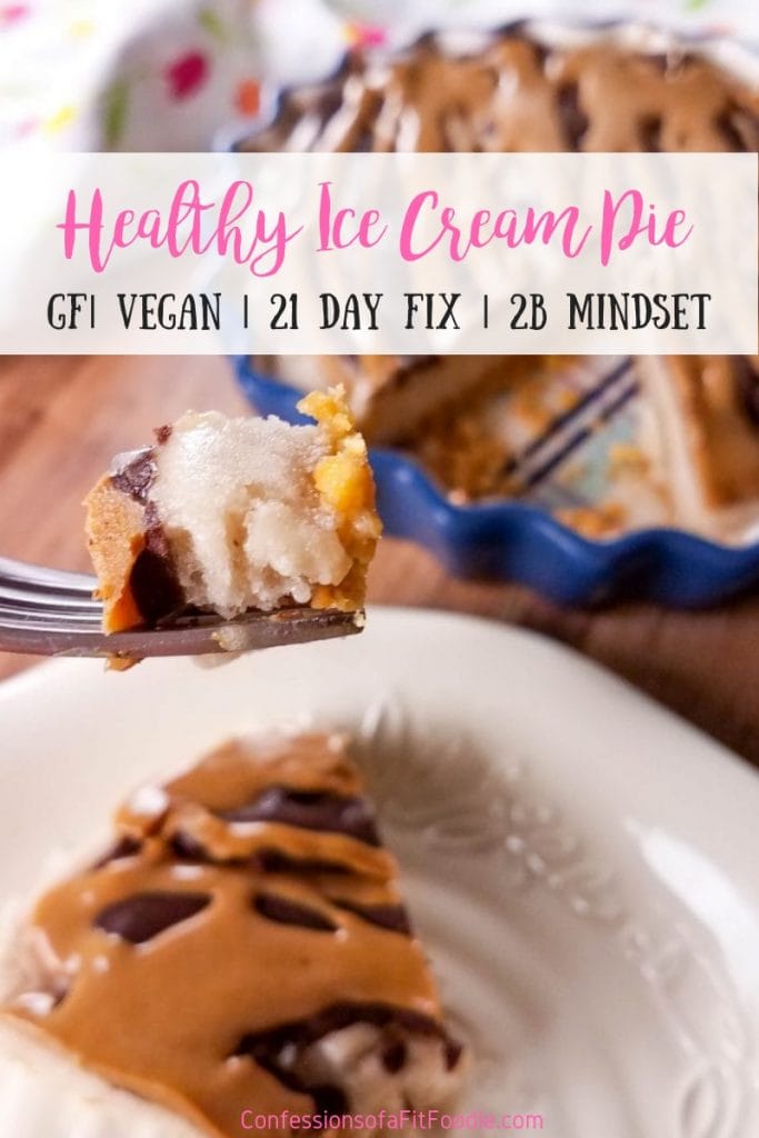 Made from Banana "Nice" Cream, this amazingly delicious Healthy Ice Cream Pie tastes JUST like the Nutty Buddy cone from my childhood, but it's gluten free, dairy free, vegan, and perfect for 21 Day Fix and 2B Mindset!  No yellow or treat swap needed!  #confessionsofafitfoodie #ultimateportionfix #healthydesserts #bananaicecream
