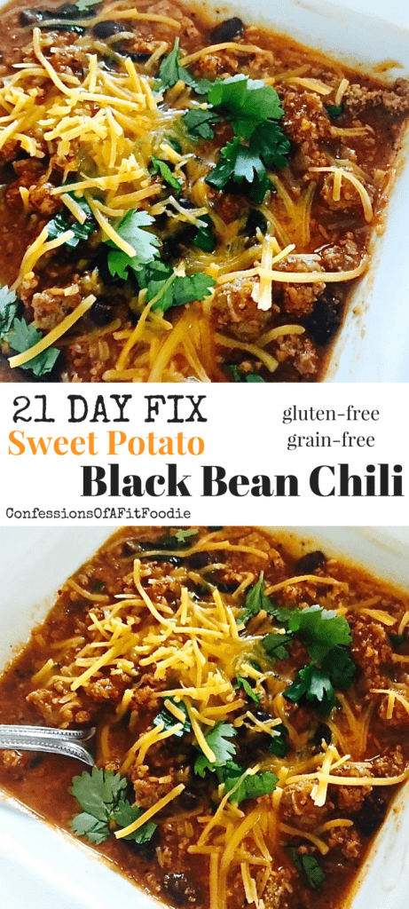 21 Day Fix Sweet Potato and Black Bean Chili 