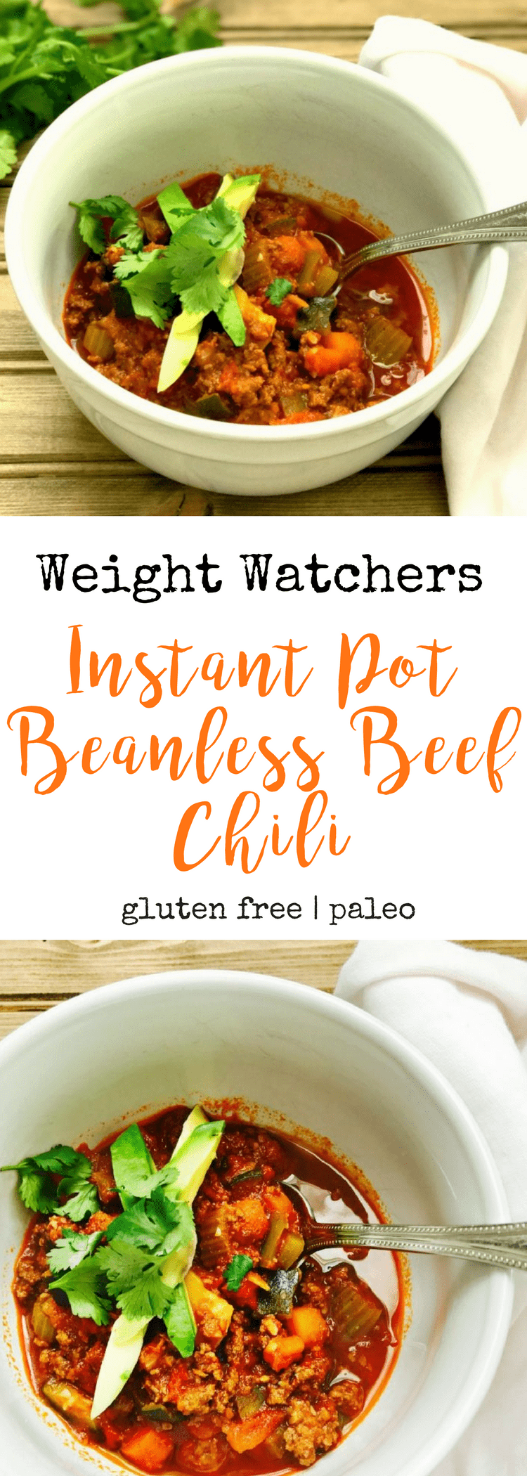 Weight Watchers Instant Pot Beanless Beef Chili | Confessions of a Fit Foodie