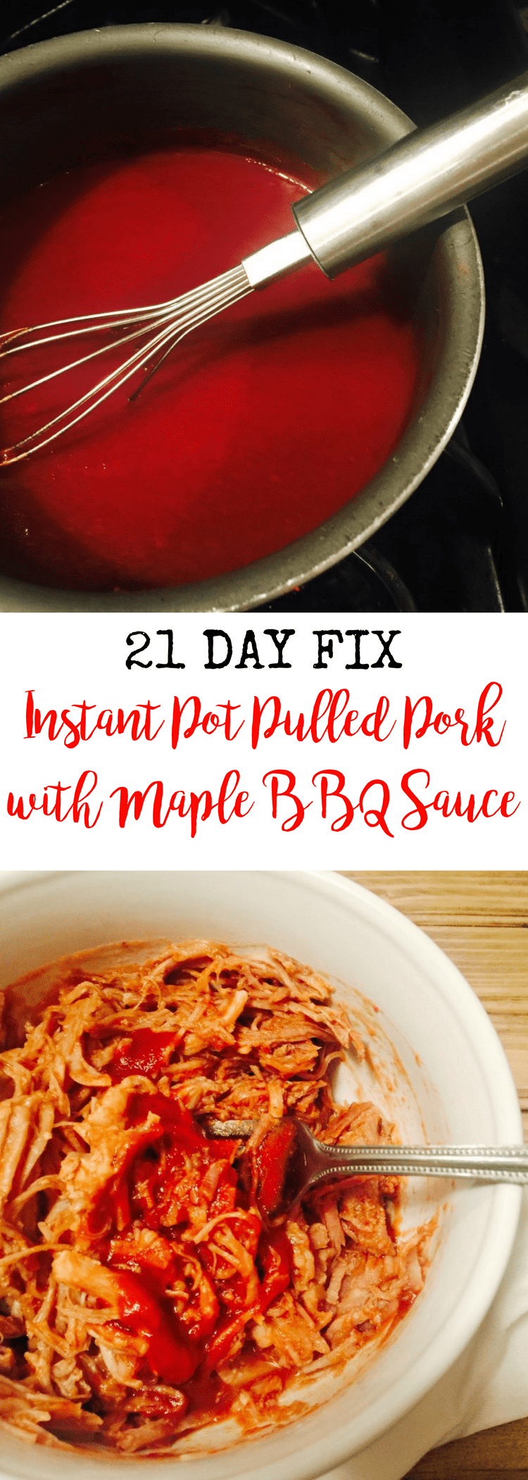 21 Day Fix Instant Pot Pulled Pork with Maple BBQ Sauce | Confessions of a Fit Foodie