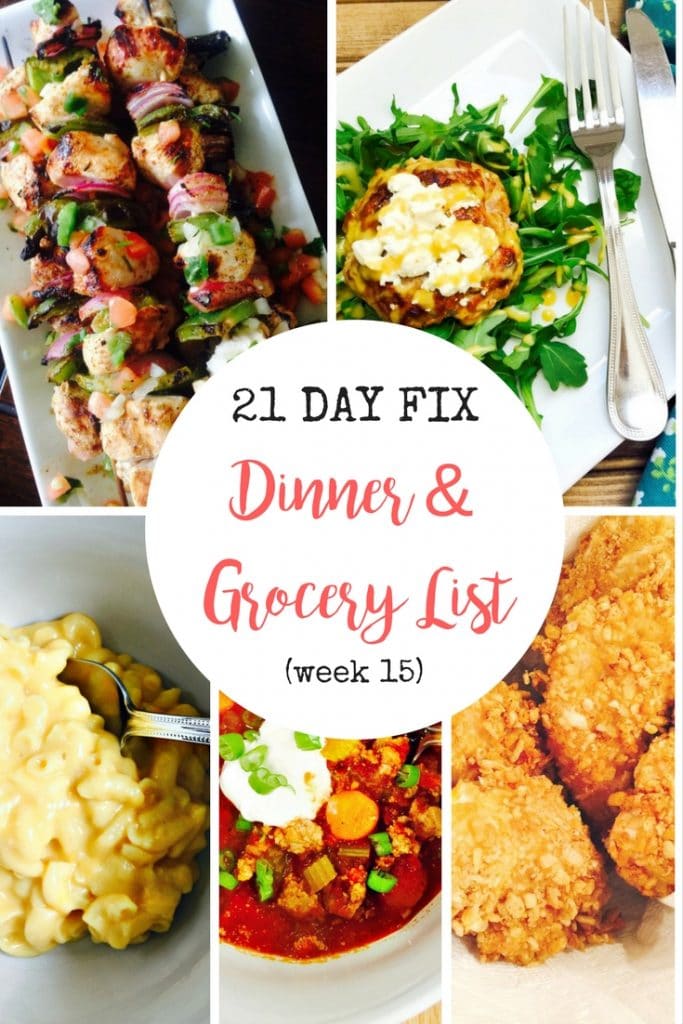 21 Day Fix Meal Plan and Grocery List