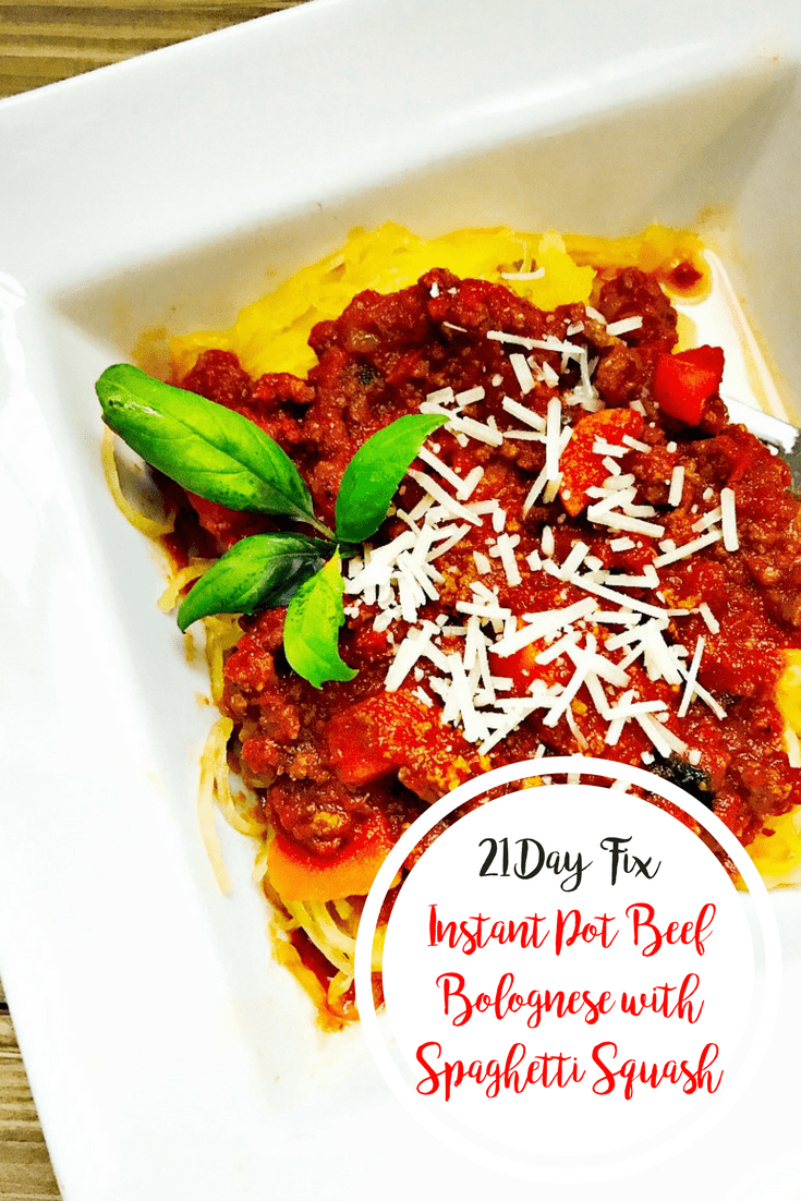 21 Day Fix Instant Pot Beef Bolognese with Spaghetti Squash | Confessions of a Fit Foodie