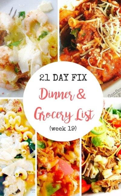 21 Day Fix Dinner Plan with Grocery List