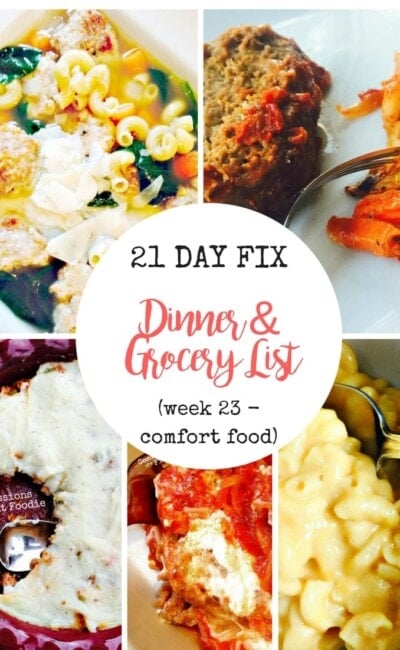 21 Day Fix Meal Plan & Grocery List | Confessions of a Fit Foodie