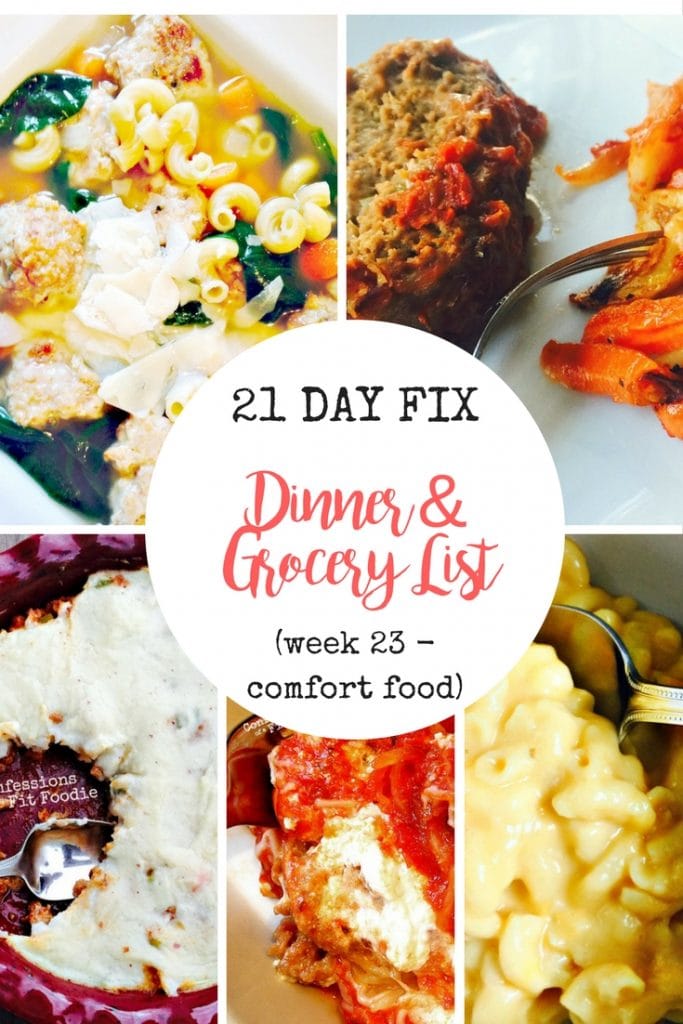 21 Day Fix Meal Plan & Grocery List | Confessions of a Fit Foodie