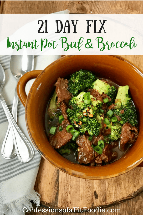 This delicious Instant Pot Beef and Broccoli is a healthier spin on the take-out favorite!  It's gluten-free, dairy-free, 21 Day Fix approved, and oh-so-easy-to make in the Instant Pot!  Instant Pot Beef and Broccoli | 21 Day Fix Beef and Broccoli | 2B Mindset Beef and Broccoli | Gluten free Instant Pot | Healthier Take Out #confessionsofafitfoodie #21dayfix #2BMindset #glutenfree #instantpot #ihealthyinstantpot #weightwatchers 