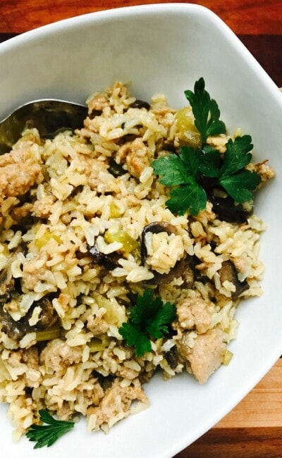 Instant Pot Brown Rice Stuffing | Confessions of a Fit Foodie