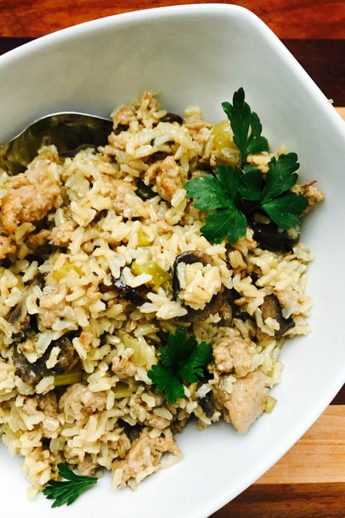Instant Pot Brown Rice Stuffing | Confessions of a Fit Foodie
