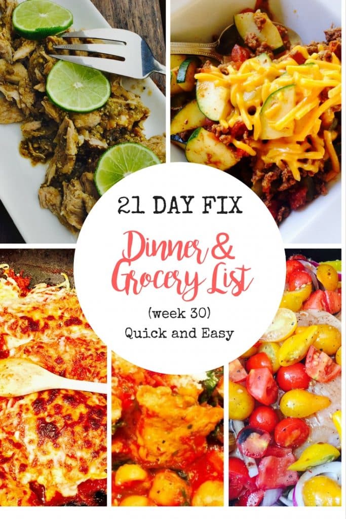 21 Day Fix Meal Plan and Grocery List | Confessions of a Fit Foodie