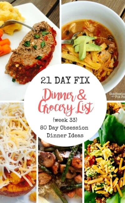 80 Day Obsession Meal Plan & Grocery List