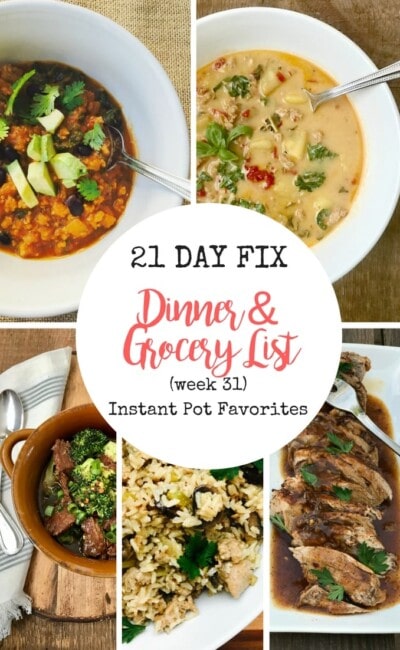 21 Day Fix Meal Plan and Grocery List|Confessions of a Fit Foodie