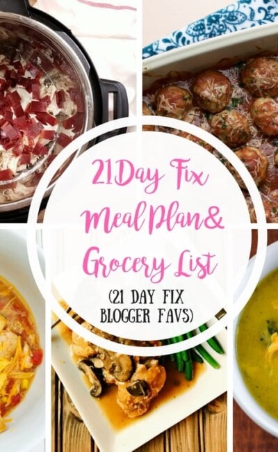 21 Day Fix Meal Plan and Grocery List