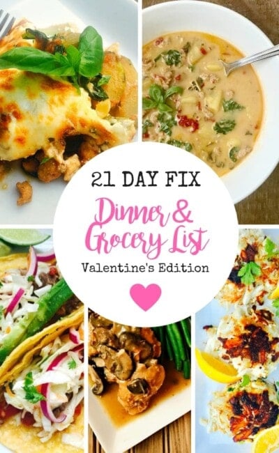 21 Day Fix Meal Plan & Grocery List | Weight Watchers Meal Plan and Grocery List