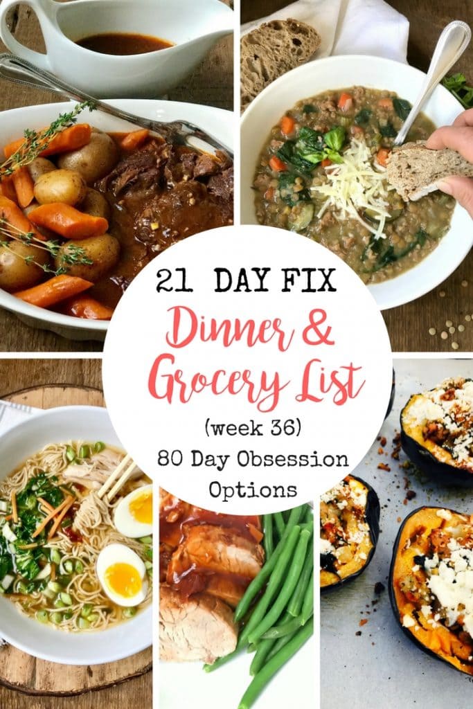 21 Day Fix Meal Plan and Grocery List | Confessions of a Fit Foodie 