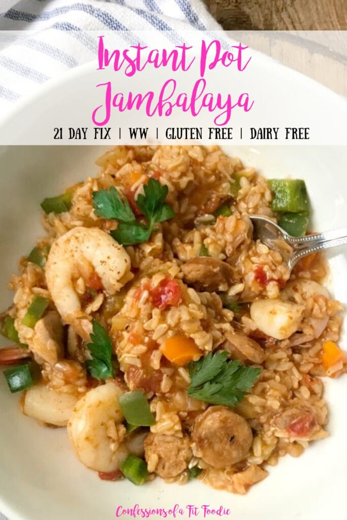 The title card for the recipe presents a plate of jambalaya.