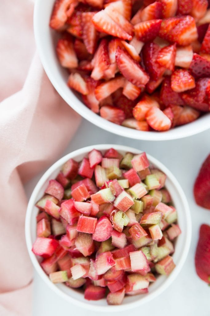 Bowl of Strawberries and Rhubarb