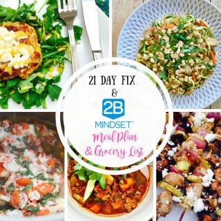 2B Mindset Meal Plan & Grocery List | 21 Day Fix No Yellow Meal Plan & Grocery List