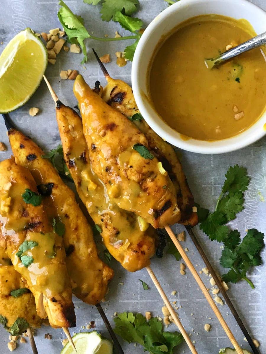 Chicken Satay with Creamy Peanut Sauce