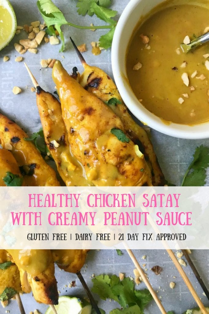 21 Day Fix Chicken Satay with Creamy Peanut Sauce| Confessions of a Fit Foodie
