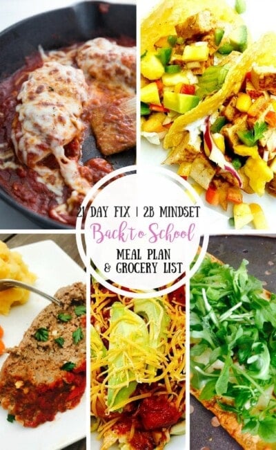 Pinterest Collage for Back to School Meal Ideas for the 21 Day Fix