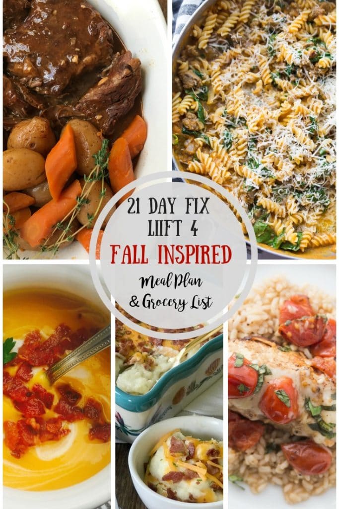 n honor of the first week of fall, I have gathered a few “almost fall” dinner recipes to get us through to cooler temps and lower humidity! This Fall Inspired Meal Plan is perfect for the 21 Day Fix and for Liift 4, and I also included a Grocery List to make your life easier! 21 Day Fix Meal Plan | 21 Day Fix Fall Meal Plan | 21 Day Fix Grocery List | Healthy Meal Plan | Fall Meal Plan #confessionsofafitfoodie #21dayfix #Liift4 #healthymealplan