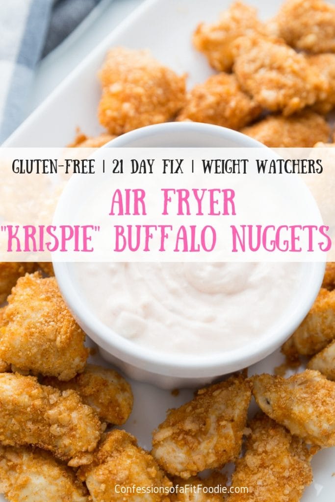 My kids go crazy over these easy Air Fryer Krispie Chicken Tenders! They are gluten-free, dairy-free, 21 Day Fix Approved, and only 2 Weight Watchers FS points per serving. #healthyairfryerrecipes #airfryerchickentenders #glutenfreeairfryer #confessionsofafitfoodie