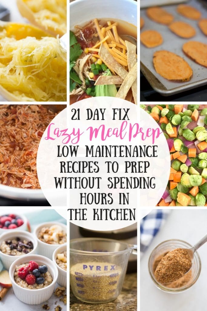 Completely lost on where to start with food prep? These 21 Day Fix Lazy Meal Prep ideas will help you prepare either breakfast, lunch, dinner, or sides for the week without feeling like you're spending hours in the kitchen. #mealprep #ultimateportionfixmealprep #21dayfixmealprep #easymealprep #howtomealprep #confessionsofafitfoodie