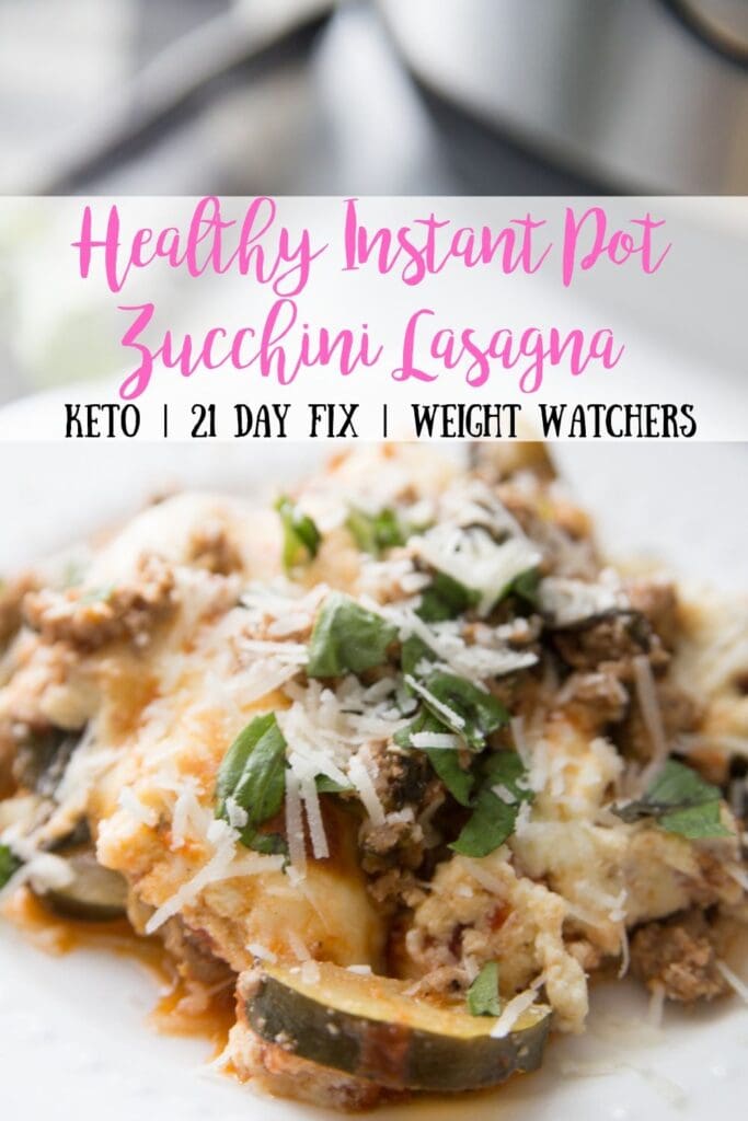 This amazingly delicious Instant Pot Zucchini Lasagna is an even easier version of my super popular Lazy Zucchini Lasagna and it gets a super crispy topping thanks to the Mealthy CrispLid! No CrispLid? You can still broil up your cheese in the oven after the quick Instant Pot cooktime! Healthy Instant Pot Recipes | Instant Pot Lasagna | Keto Lasagna | Zucchini Lasagna | 21 Day Fix Zucchini Lasagna | Weight Watchers Lasagna #confessionsofafitfoodie #zucchinilasagna #21dayfixrecipes