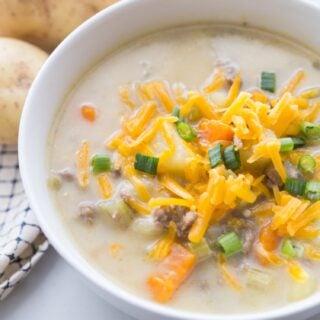 Instant Pot Cheeseburger Soup - Confessions of a Fit Foodie