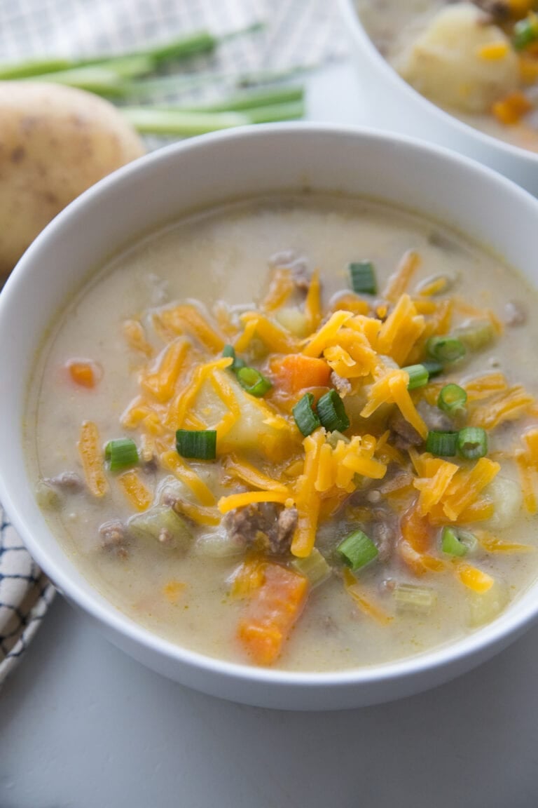 Instant Pot Cheeseburger Soup - Confessions of a Fit Foodie