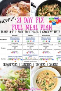 21 Day Fix Meal Plan Vol. 4 {All Meals | All Brackets | Free Printables ...