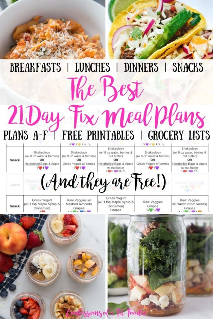 21 Day Fix Meal Plan - Sublime Reflection