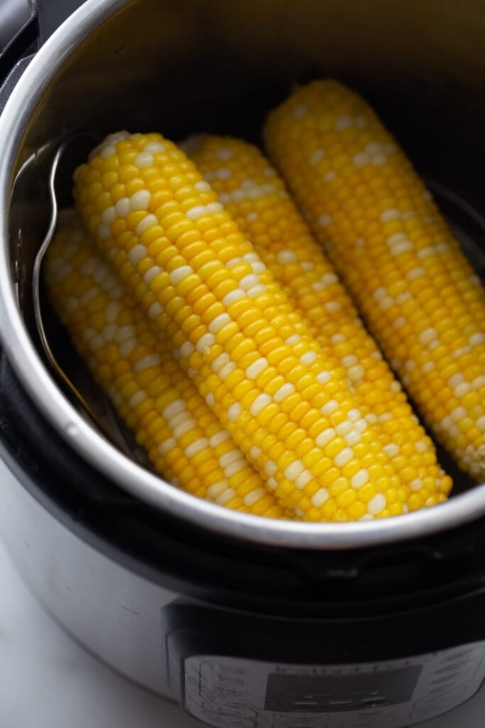 Finished corn on the cob in the Instant Pot