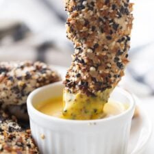 Air Fryer Chicken Tenders with Everything Bagel Seasoning + Maple Mustard Sauce-image