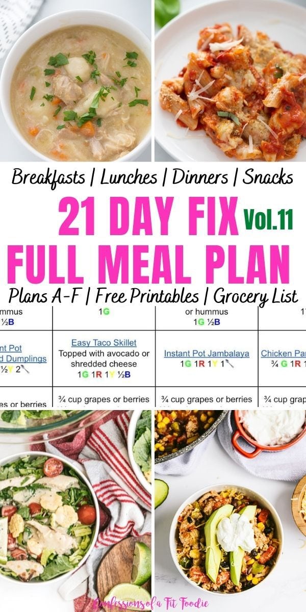21 Day Fix Meal Plan Vol. 11 {All Meals, All Brackets