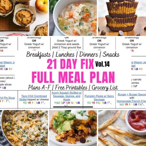 21 Day Fix Meal Plan Vol. 14 ️ 🧡 💚 💜 💛 💙