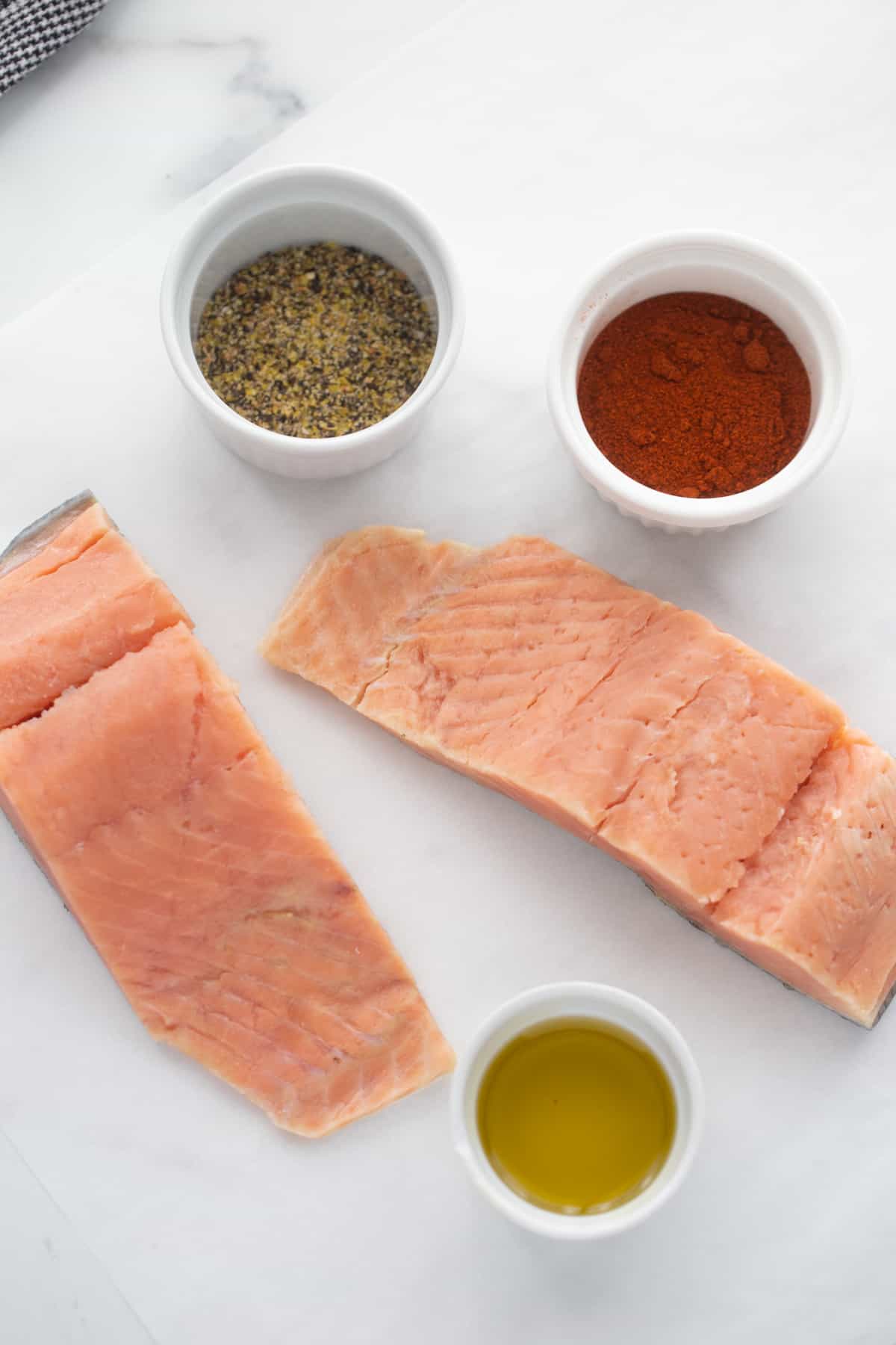 Ingredients for Air Fryer Salmon. 