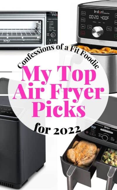 Four image collage of best air fryers for 2022.