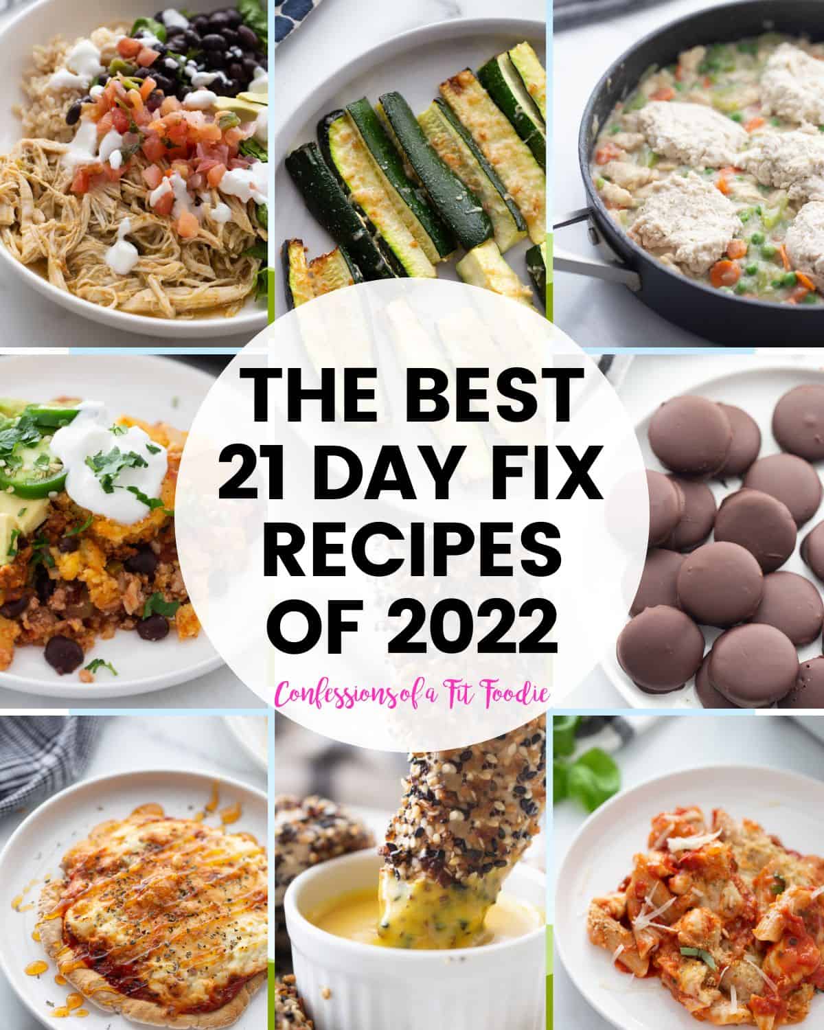 Photo collage with the top healthy recipes from the blog Confessions of a Fit Foodie. 